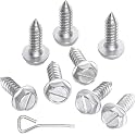 QiqaMole License Plate Screws for Car, Rustproof Stainless Steel Screws, License Plate Bolts, Stainless Fasteners for License Plates with Screwdriver (Silver, 8 PCS)