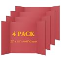 AKONEGE 4PCS Medium Trifold Poster Board 26" x 16" Red Tri Fold Presentation Boards, Corrugated Cardboard Picture/Project Display Boards for Event, Exhibition, Business, School Project, Science Fair