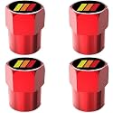 4Pcs Metal Aluminum Alloy Car Tire Valve Stem Caps Cover for Toyota Tacoma 4Runner Tundra Rav4 Highlander TRD Accessories for Men Women -CapsTriColor-red