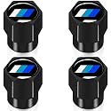 4Pcs Metal Aluminum Alloy Car Tire Valve Stem Caps Cover for Toyota Tacoma 4Runner Tundra Rav4 Highlander TRD Accessories for Men Women -CapsBlue-Black