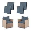 4Pcs Outdoor Cushion Covers Stretch Patio Cushion Covers Sofa Cushion Cover