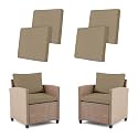 4Pcs Outdoor Cushion Covers Stretch Patio Cushion Covers Sofa Cushion Cover