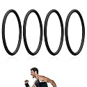 Lyreh 4pcs Patellar Tendon Support Strap, Silicone Patella Band (Black)