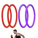 Lyreh 4pcs Patellar Tendon Support Strap, Patella Band (Red+Purple)