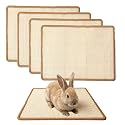 4PCS Rabbit Scratching Mats, Natural Sisal Bunny Scratch Pad, 16x12in