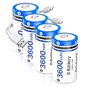 4PCS Rechargeable D Batteries,Lithium D Batteries LR20 Replacement