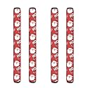 4PCS Refrigerator Door Handle Covers Anti-Skid Protector Gloves Kitchen Appliance Covers for Refrigerator Door Microwave Dishwasher Christmas Decoration, Cute Santa Claus Red
