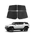 4Pcs Roof Sunshade for Hummer EV Glass Visor Sunroof Ice Crystal Sun Shield Foldable Heat Insulation Film UV Blocking Privacy Protection Glare Shield for Hummer EV SUV 2022+