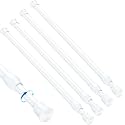 4PCS Small Tension Curtain Rod 16 to 28 Inch,White Short Curtain Rods No Drilling,Loaded Expandable Spring Curtain Rods for Windows,Kitchen,Closet,Cupboard,Door,Bookshelf