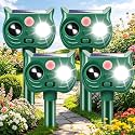 4PCS Solar Deer Repellent Devices Ultrasonic Animal Repeller