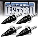 4PCS Spikes License Plate Screws,License Plate Bolts,Anti Theft License Plate Screws,Aluminum Alloy Frame Bolts for Car Truck Motorcycle,Car Accessories (Black)
