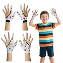 4Pcs Thumb Sucking Guard Gloves Kids Chewy Compression Gloves Kids Stop Thumb Sucking and Finger Biting for Ages 5-13 (White Dinosaur)