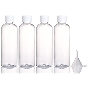 4pcs travel bottles100ml refillable clear empty plastic travel size containers bottles with screw lids for toiletriessoapshampoo and conditioner