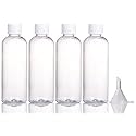4pcs Travel Bottles,100ml Refillable Clear Empty Plastic Travel Size Containers Bottles with Screw Lids for Toiletries,Soap,Shampoo and Conditioner