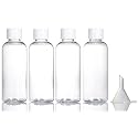 4pcs Travel Bottles,80ml Refillable Clear Empty Plastic Travel Size Containers Bottles with Screw Lids for Toiletries,Soap,Shampoo and Conditioner