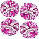 4Pcs Upgraded 12inch Metallic Cheerleading Pom Poms, HOLENGS Cheerleader Pompoms Cheer Poms for Kids Adults, Cheering Squad Pompoms for School Sports Games Dance Party