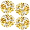 4Pcs Upgraded 12inch Metallic Cheerleading Pom Poms, HOLENGS Cheerleader Pompoms Cheer Poms for Kids Adults, Cheering Squad Pompoms for School Sports Games Dance Party