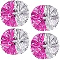 4Pcs Upgraded 12inch Metallic Cheerleading Pom Poms, HOLENGS Cheerleader Pompoms Cheer Poms for Kids Adults, Cheering Squad Pompoms for School Sports Games Dance Party