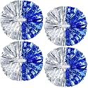 4Pcs Upgraded 12inch Metallic Cheerleading Pom Poms, HOLENGS Cheerleader Pompoms Cheer Poms for Kids Adults, Cheering Squad Pompoms for School Sports Games Dance Party