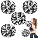 4Pcs Upgraded 12inch Metallic Cheerleading Pom Poms, HOLENGS Cheerleader Pompoms Cheer Poms for Kids Adults, Cheering Squad Pompoms for School Sports Games Dance Party