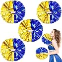 4Pcs Upgraded 12inch Metallic Cheerleading Pom Poms, HOLENGS Cheerleader Pompoms Cheer Poms for Kids Adults, Cheering Squad Pompoms for School Sports Games Dance Party
