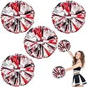 4Pcs Upgraded 12inch Metallic Cheerleading Pom Poms, HOLENGS Cheerleader Pompoms Cheer Poms for Kids Adults, Cheering Squad Pompoms for School Sports Games Dance Party