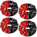4Pcs Upgraded 12inch Metallic Cheerleading Pom Poms, HOLENGS Cheerleader Pompoms Cheer Poms for Kids Adults, Cheering Squad Pompoms for School Sports Games Dance Party