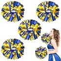 4Pcs Upgraded 12inch Metallic Cheerleading Pom Poms, HOLENGS Cheerleader Pompoms Cheer Poms for Kids Adults, Cheering Squad Pompoms for School Sports Games Dance Party