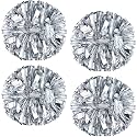 4Pcs Upgraded 12inch Metallic Cheerleading Pom Poms, HOLENGS Cheerleader Pompoms Cheer Poms for Kids Adults, Cheering Squad Pompoms for School Sports Games Dance Party