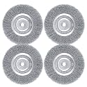 4Pcs 6" Brass Wire Wheel, Brush Wheel for Bench Grinder, 1/2"-5/8" Arbor