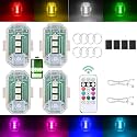 4PCS Wireless LED Strobe Lights with Remote Control 8-Color Warning Lights