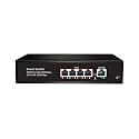 4Port Gigabit PoE Switch with 1 Uplink Gigabit Ports, 5Port Unmanaged Ethernet PoE Switch with 72W Power, Support IEEE802.3af/at, VLAN, Metal Housing, Plug &amp; Play (EW-04G10GB)