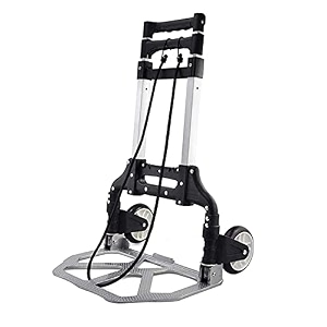 portable aluminum foldable luggage cart - hand puller trolley for home office shopping amp supermarket - 80kg load capacity