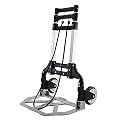 Portable Aluminum Foldable Luggage Cart - Hand Puller Trolley for Home, Office, Shopping &amp; Supermarket - 80kg Load Capacity