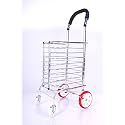 Portable Folding Luggage Trolley - Stainless Steel Hand Cart for Travel, Home, Office, Shopping, Supermarket - 4 Wheel Grocery Cart