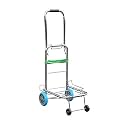 Portable Folding Luggage Trolley - Stainless Steel Hand Cart for Travel, Home, Office, Shopping, Supermarket - 4 Wheel Grocery Cart