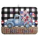 4th of July Buffalo Plaid Dish Drying Mat Patriotic Large Kitchen Mat Dish Drying Pad Absorbent Dish Dryer Mat for Kitchen Countertops Microfiber Drainer Pad Dish Drying Rack Mat (18x24 in)