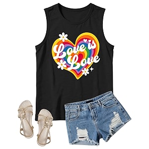 4th of July Floral American Flag Tank