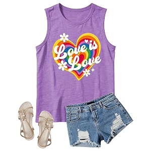 4th of July Floral American Flag Tank