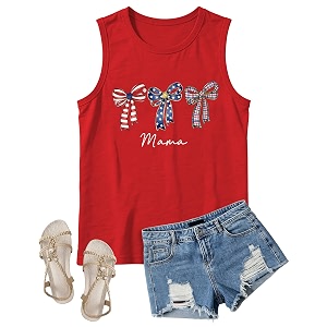 4th of July Floral American Flag Tank
