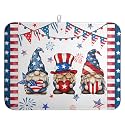 4th of July Gnomes Dish Drying Mat Patriotic Gnome Large Kitchen Mat Dish Drying Pad Absorbent Dish Dryer Mat for Kitchen Countertops Microfiber Drainer Pad Dish Drying Rack Mat (18x24 in)