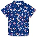 4th of July Shirts for Girls Boys American Patriotic Tshirt Kids Hawaiian Button Down Tops