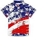 4th of July Shirts for Girls Boys American Patriotic Tshirt Kids Hawaiian Button Down Tops
