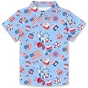 4th of July Shirts for Girls Boys American Patriotic Tshirt Kids Hawaiian Button Down Tops