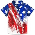 4th of July Shirts for Girls Boys American Patriotic Tshirt Kids Hawaiian Button Down Tops