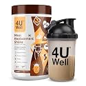 4UWell Meal Replacement Shake for Weight Management &amp; Control | Chocolate Flavour with Free Shaker | 18 Vitamins &amp; Minerals | Boosts Energy &amp; Metabolism - 500g