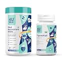 4UWell Meal Replacement Shake for Weight Management with Thyroid Support, Vanilla Flavour with Probiotics, 18 Vitamins &amp; Minerals, Balanced Nutrition for Men &amp; Women, 500g Powder + 60 Capsules