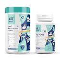 4 U WELL Meal Replacement Shake for Weight Management with Bio Pcos Supplement for Women|Vanilla Flavour with 4 probiotic|18 Essential Vitamins &amp; Minerals|Regularize Menstrual Cycle (500g,60 Capsules)