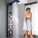 4VIEW 6-in-1 Wall-Mount Shower Tower System with Display (Stainless Steel)