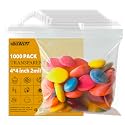 4x4 Small Plastic Zip Bags, 1000 Count, 2 Mil